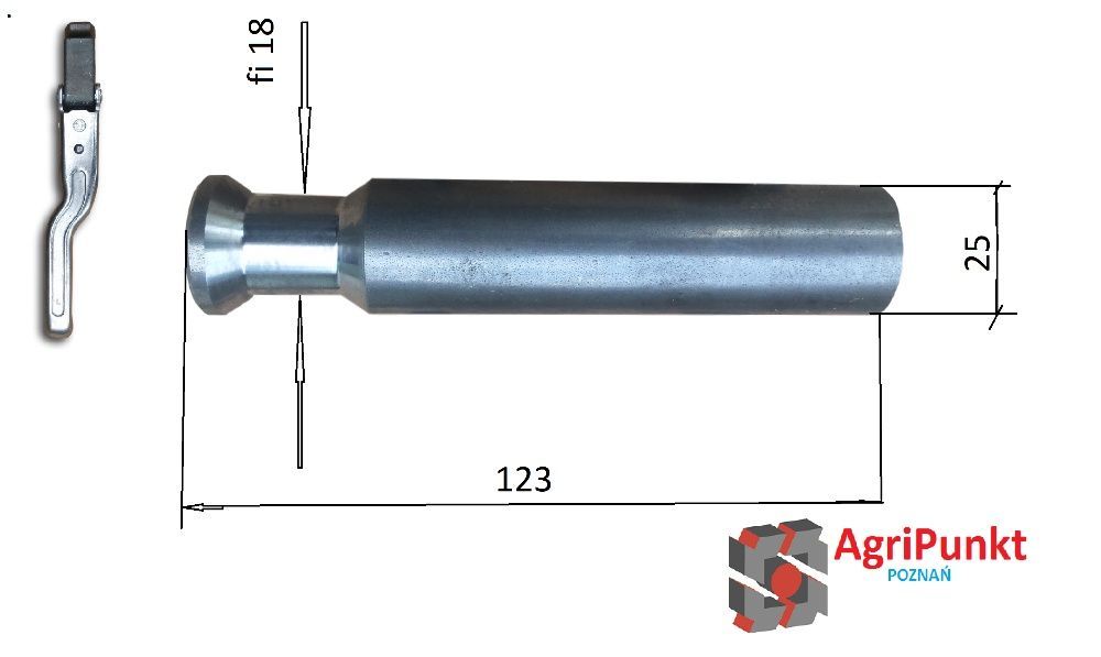 Sworzeń toczony 18 mm ze stali "18G2" do spinacza burt