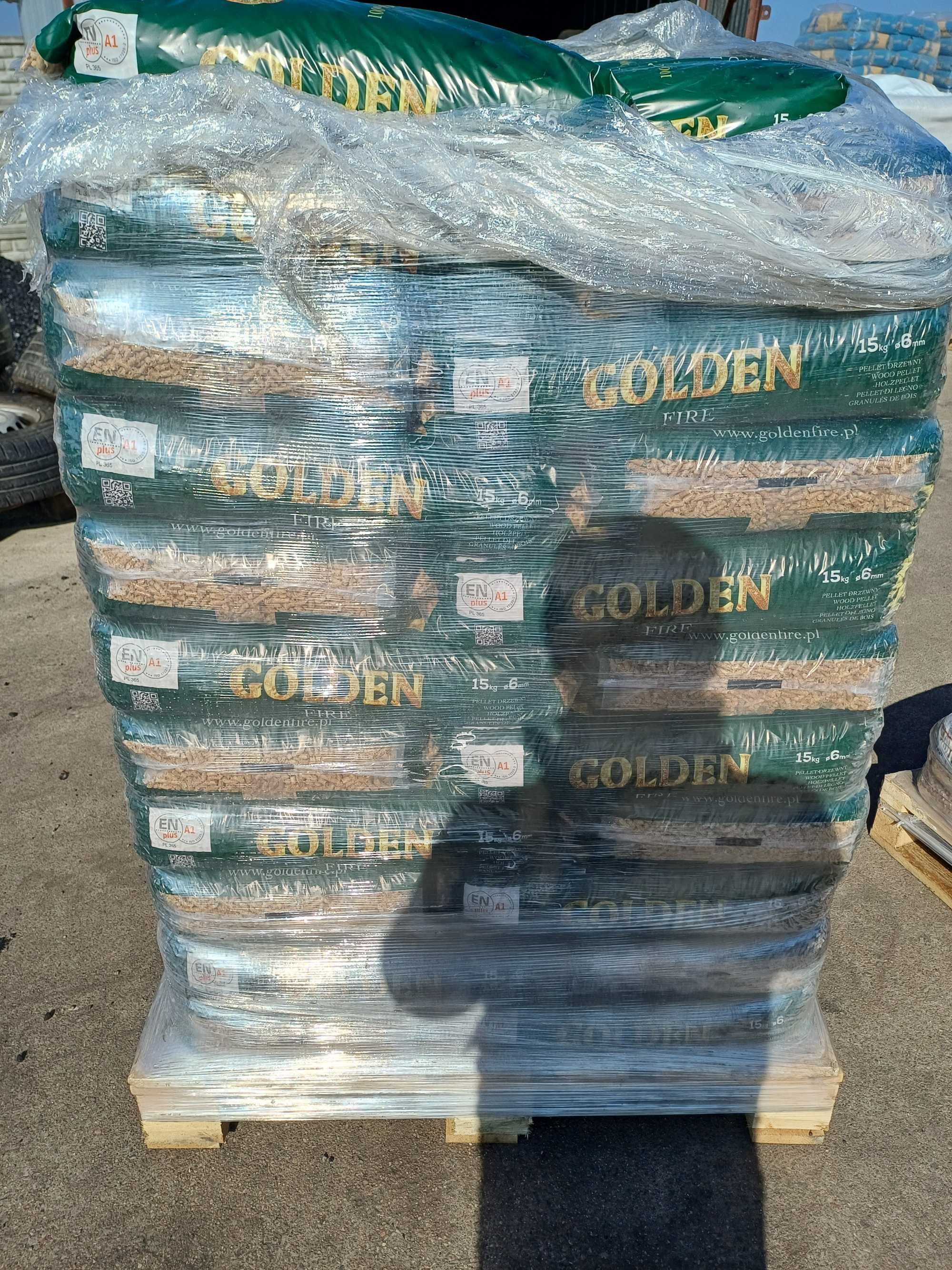 Pellet GOLDEN FIRE 6mm Certyfikowany A1 EN PLUS, Dostawa Gratis