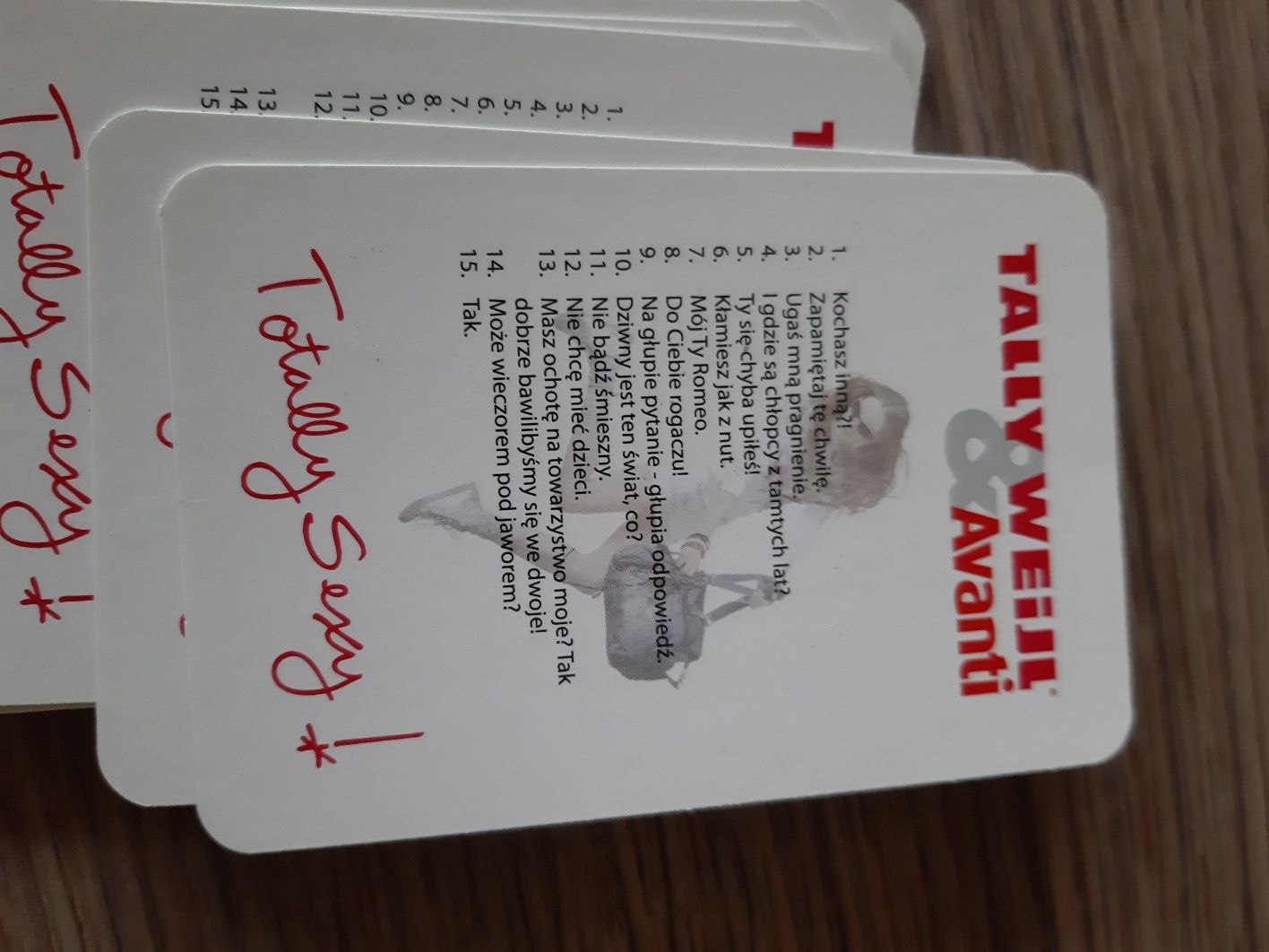 Karta karty gra młodzieżowa towarzyska Tally Weijl Avanti totally sexy