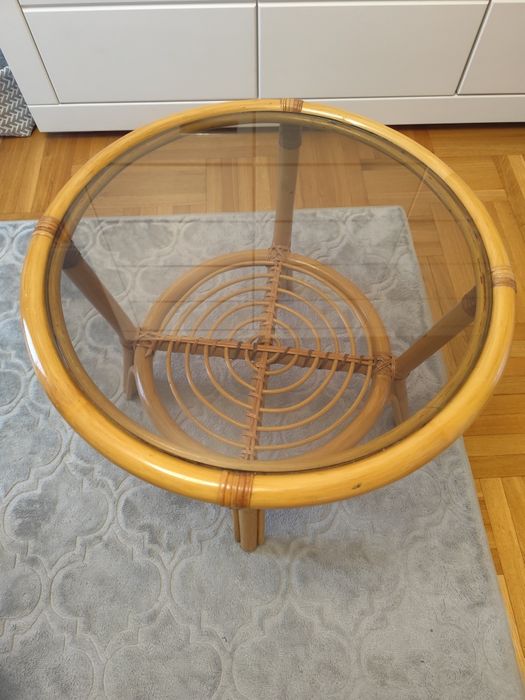 Stolik kawowy ratanowy