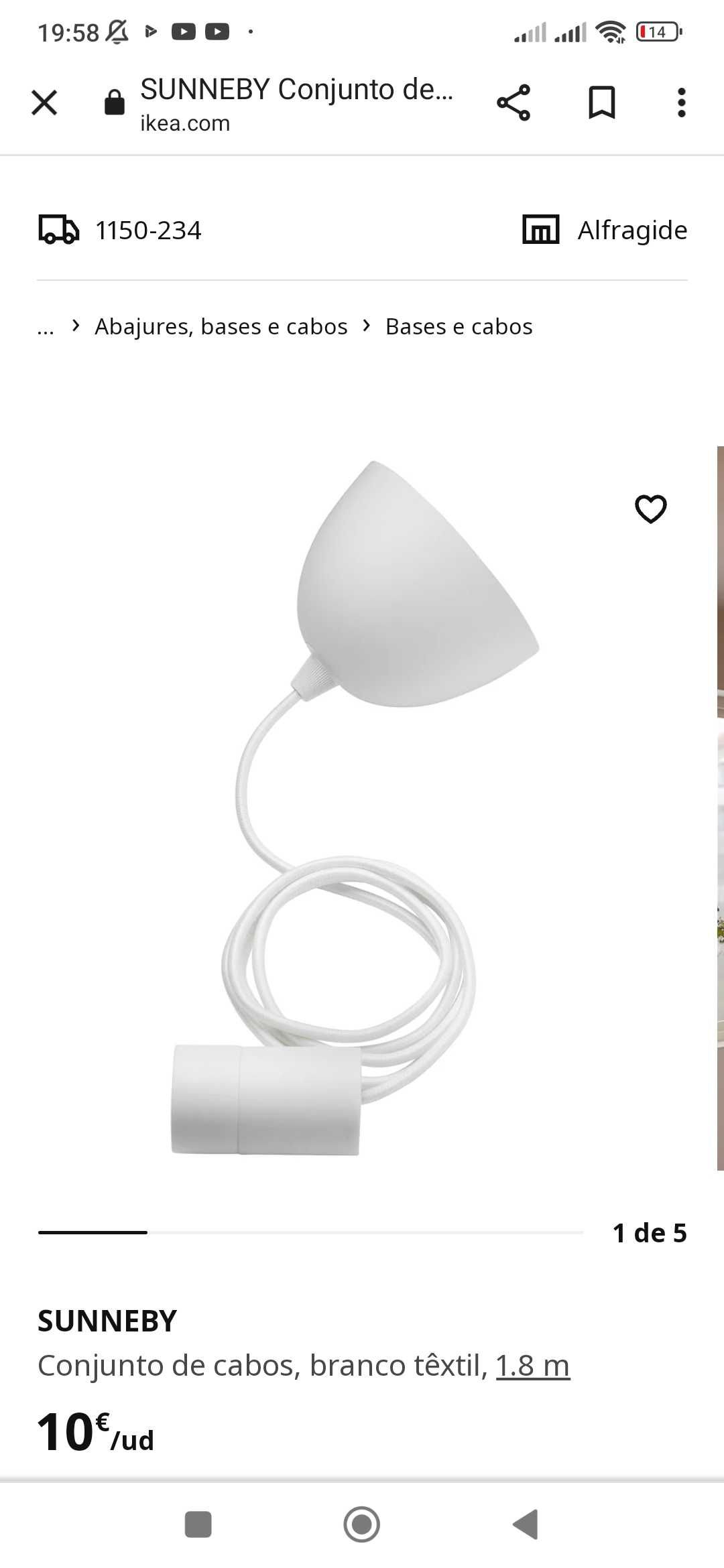 Candeeiro Sunneby de tecto IKEA (novo)