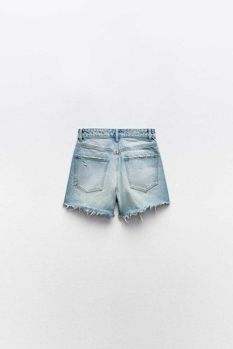 ZARA джинсові блакитні шорти з подертостями, оригінал, в наявності