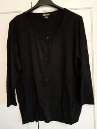 Czarny sweterek damski zapinany na guziki - nowy - XL