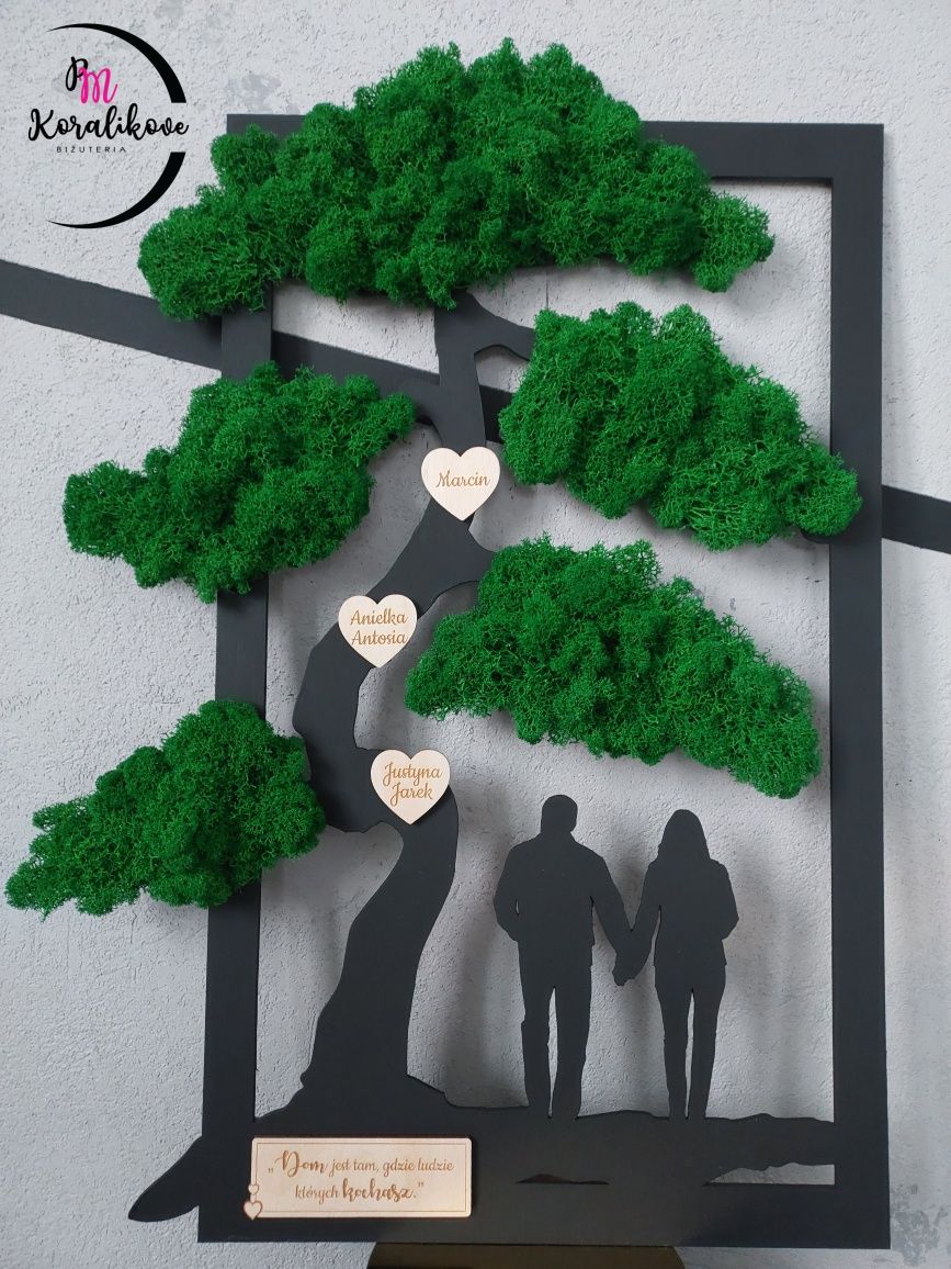 Drzewko,bonsai,obraz,mech,pamiątka,podziękowanie