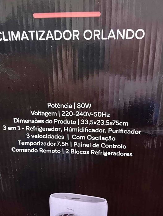Climatizador Orlando novo com 8 horas de trabalho