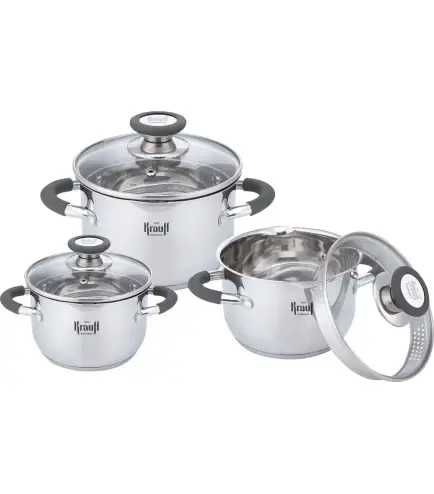 Набор посуды со сливом (2 л 4 л 6,5 л) Krauff 26-238-083 Moxie 6 пр.