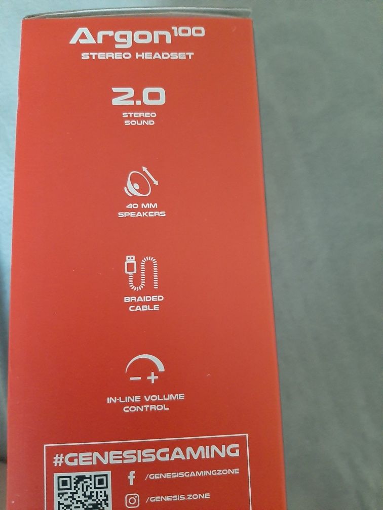 Nowe Słuchawki gemingowe Argon 100