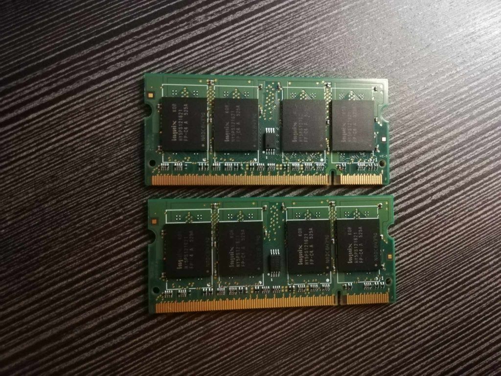 Pamięć RAM ddr2  2x 512 MB do starszego laptopa