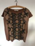 Bluzka Bershka t-shirt koszulka skóra węża brązowa M