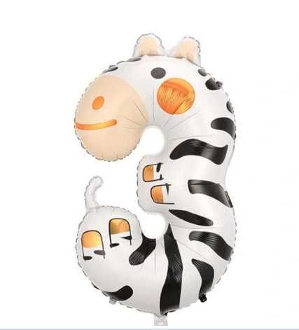 Zestaw balonów trzecie urodziny "3"