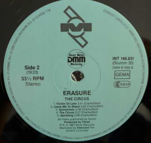 Erasure - The Circus winyl DMM Ger 1987 VG+ Kraków