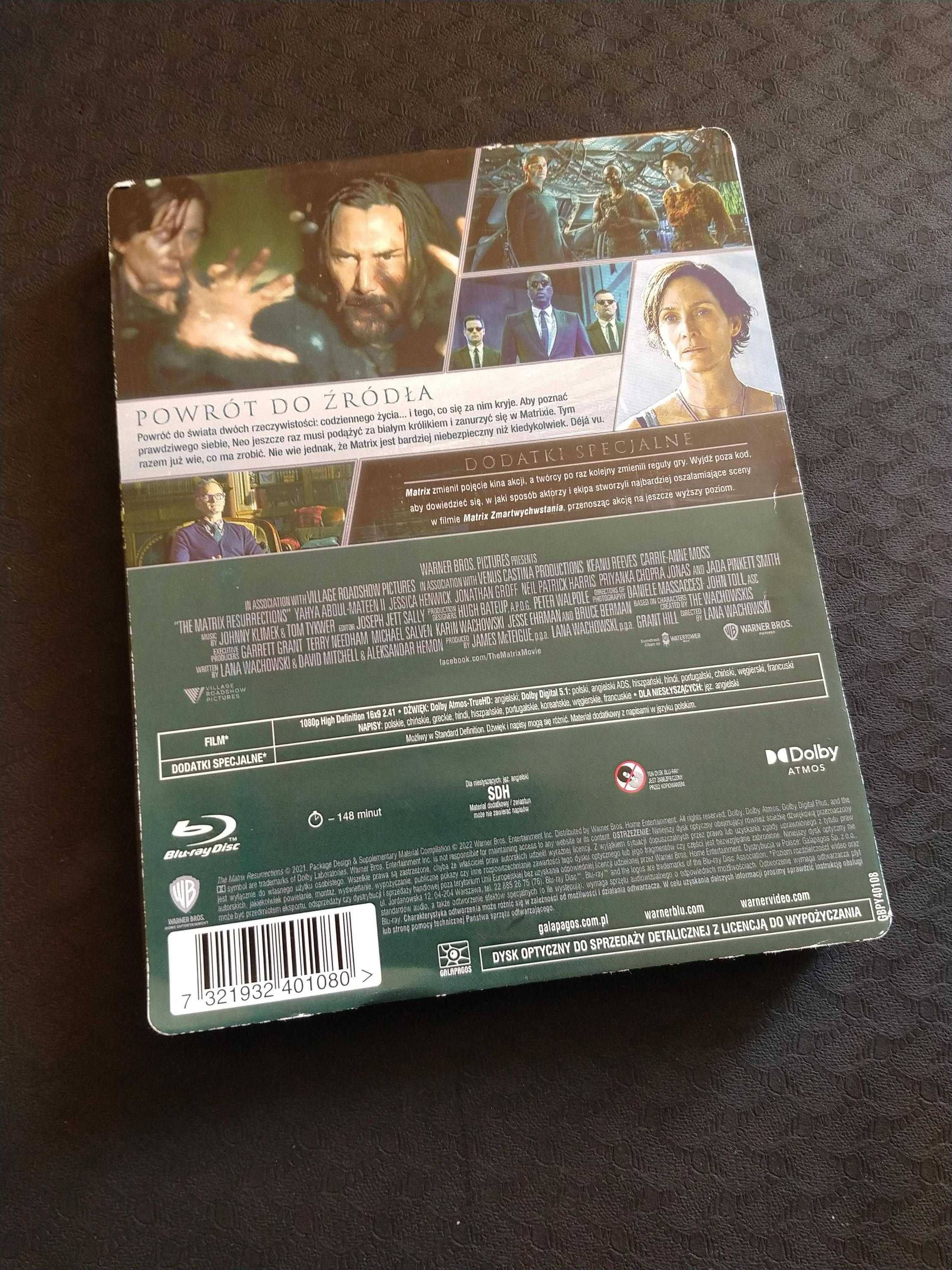 Blu-ray film Matrix Zmartwychwstania | NOWA | STEELBOOK