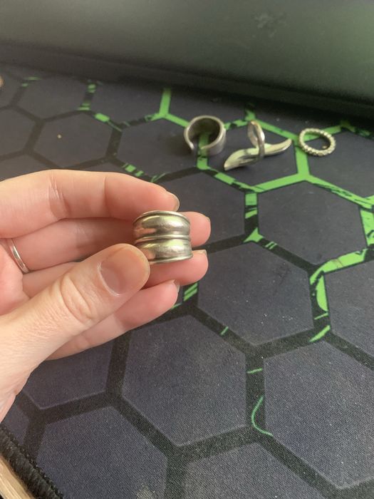 Ciężki ciekawy pierścionek ze srebra 925 retro srebrny 17mm