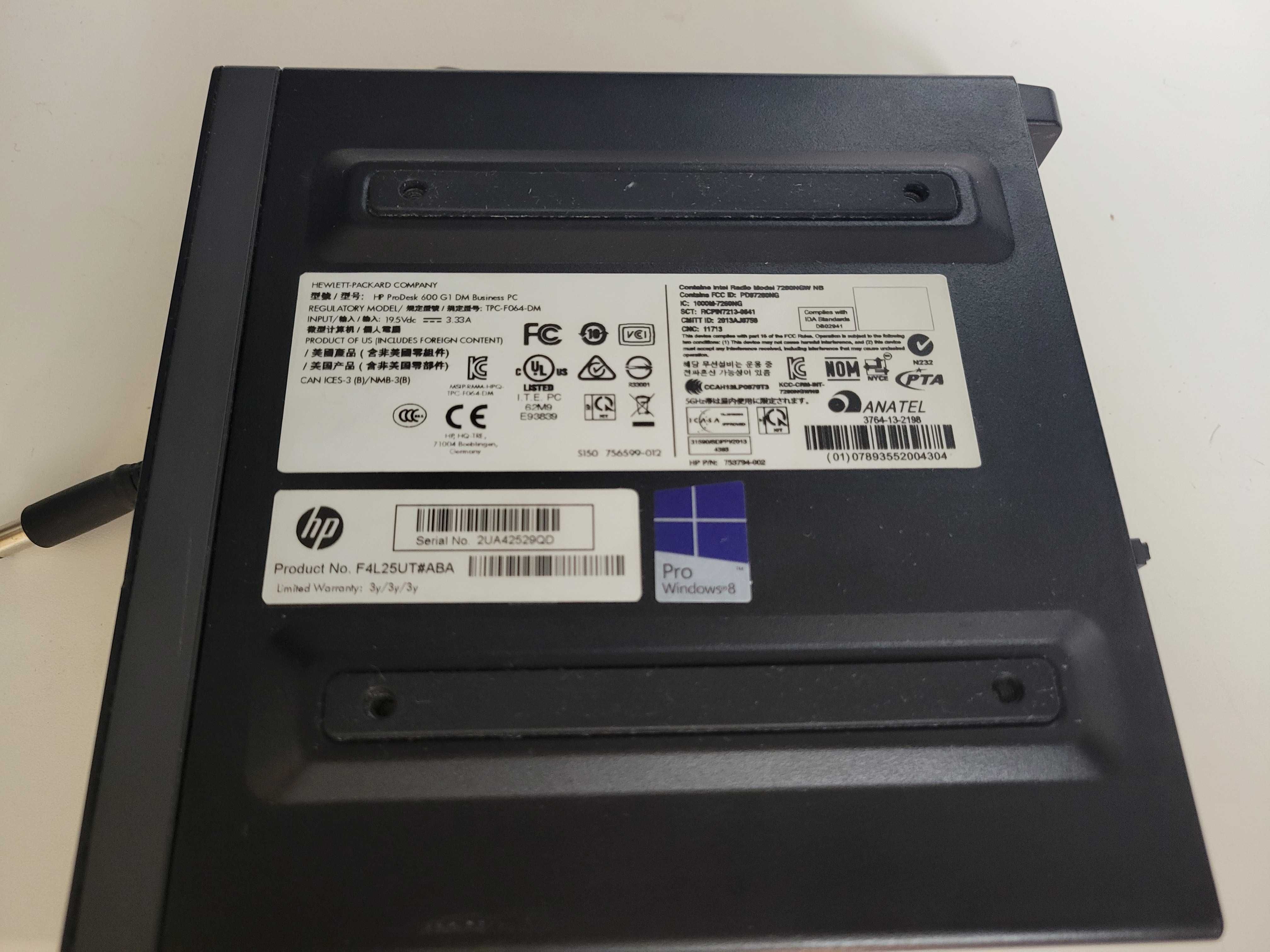 HP ProDesk 600 G1 8/256Gb SSD m.2 NVMe WiFi VGA Компьютер неттоп міні