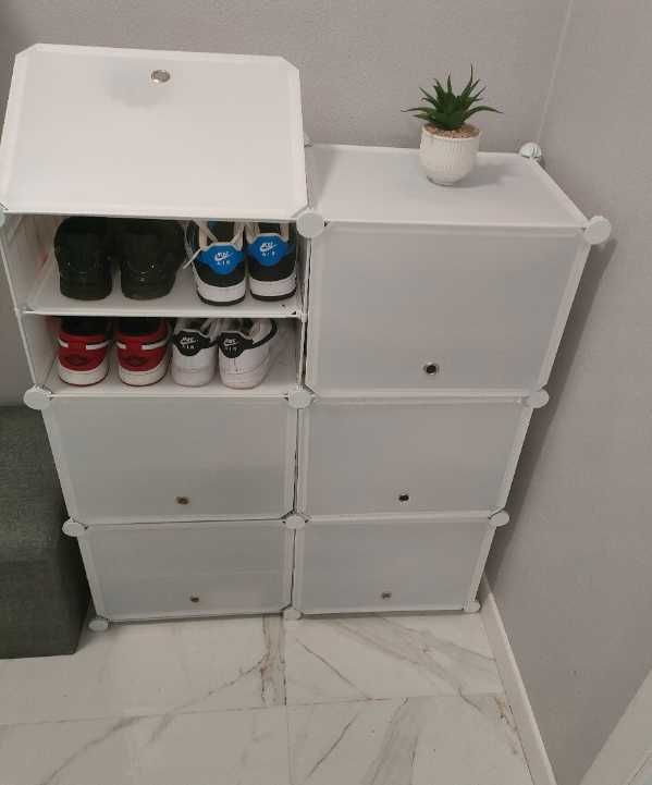 Pudełka modułowe białe do przechowywania na buty dom