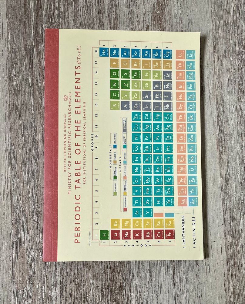 Caderno com tabela periódica (Rex London)