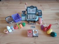 Kasa fiskalna, fast food,warzywa , zestaw do gotowania