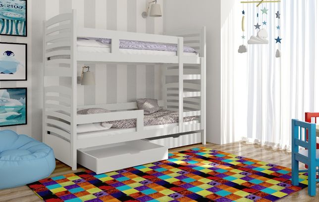 Nowoczesne łóżko piętrowe Olek dla dwójki dzieci! Materace GRATIS