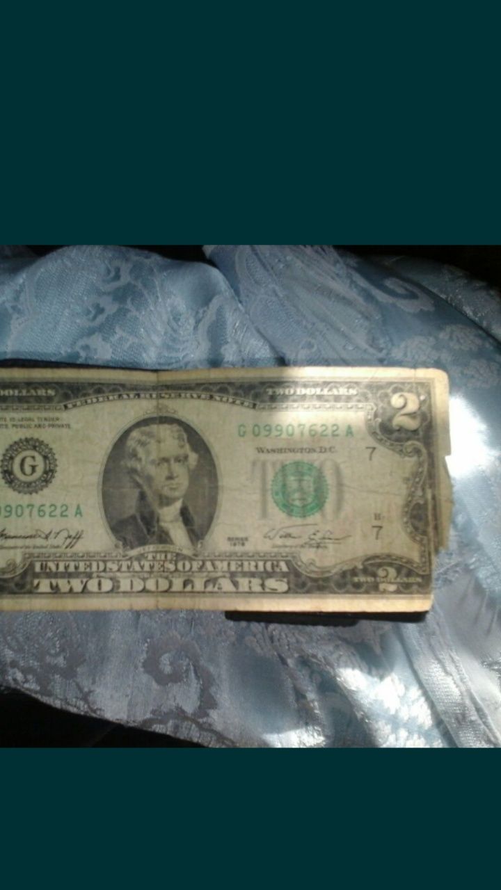 Банкнота 2 Доллара 1976г.
