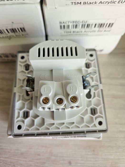 Розетка 220 порт usb юсб type c чорна глянець