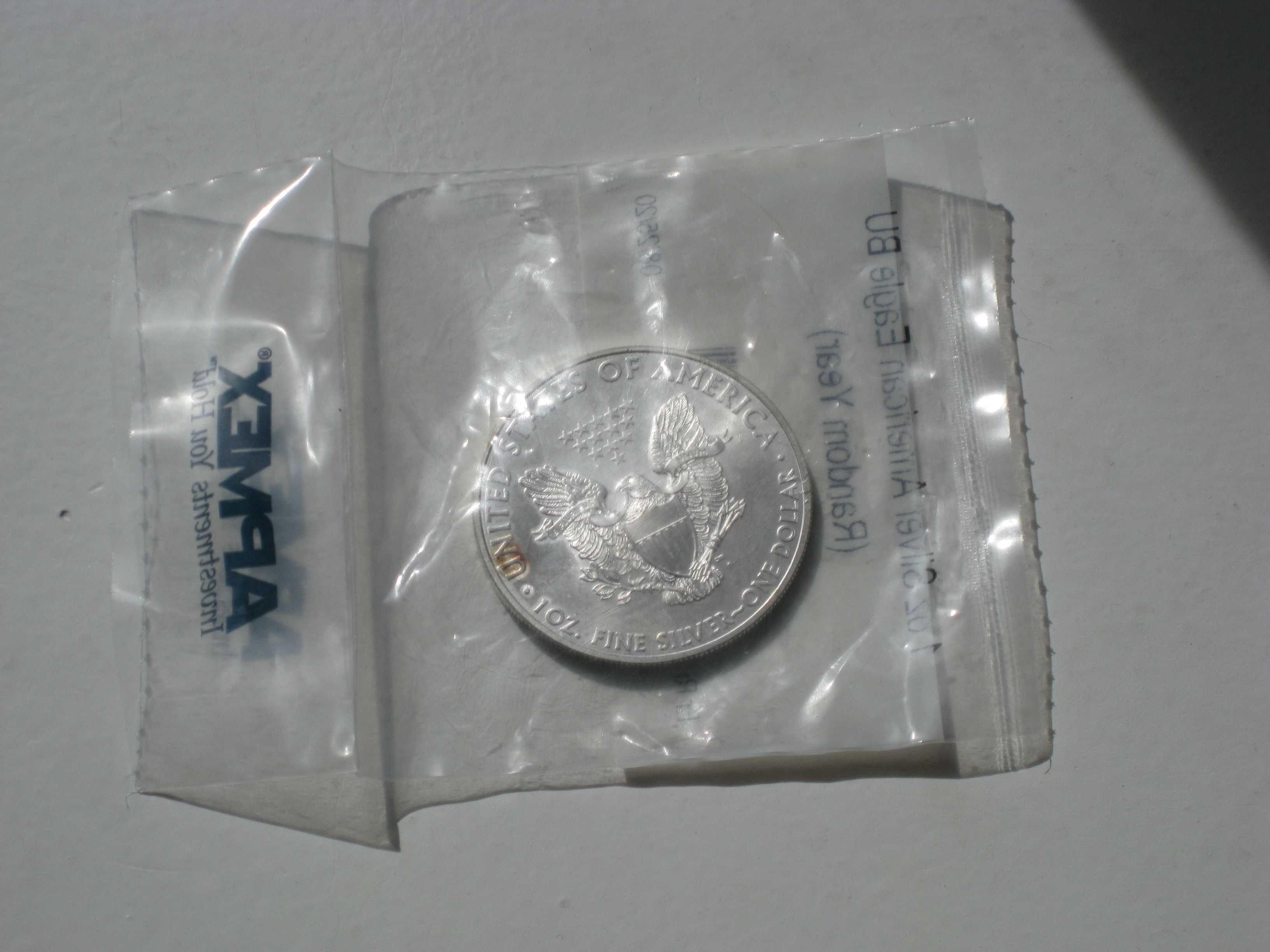 Монета 1 доллар США 2008 Американский орёл Шагающая свобода