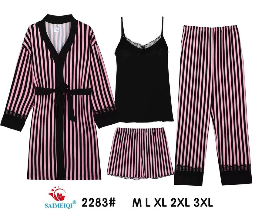 Піжама жіноча халат,брюки,майка,шорти