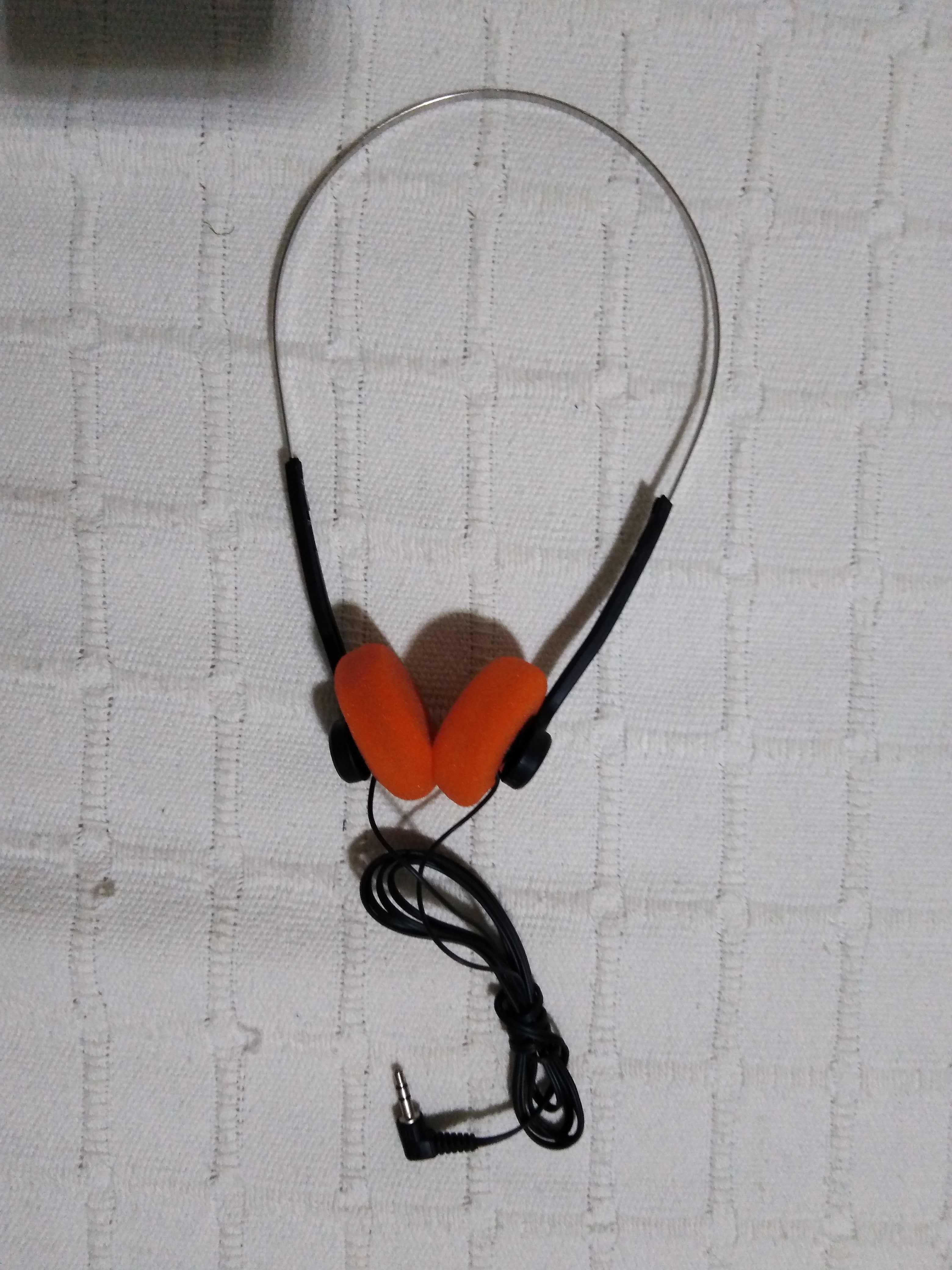 Auscultadores Headphones Retro 80's e 90's Esponjas Laranja e Negro