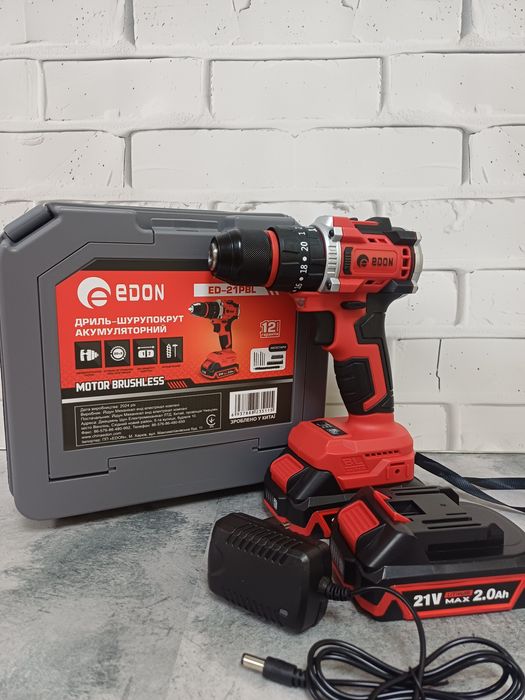 Аккумуляторный бесщеточный ударный шуруповерт Edon ed-21 PBL