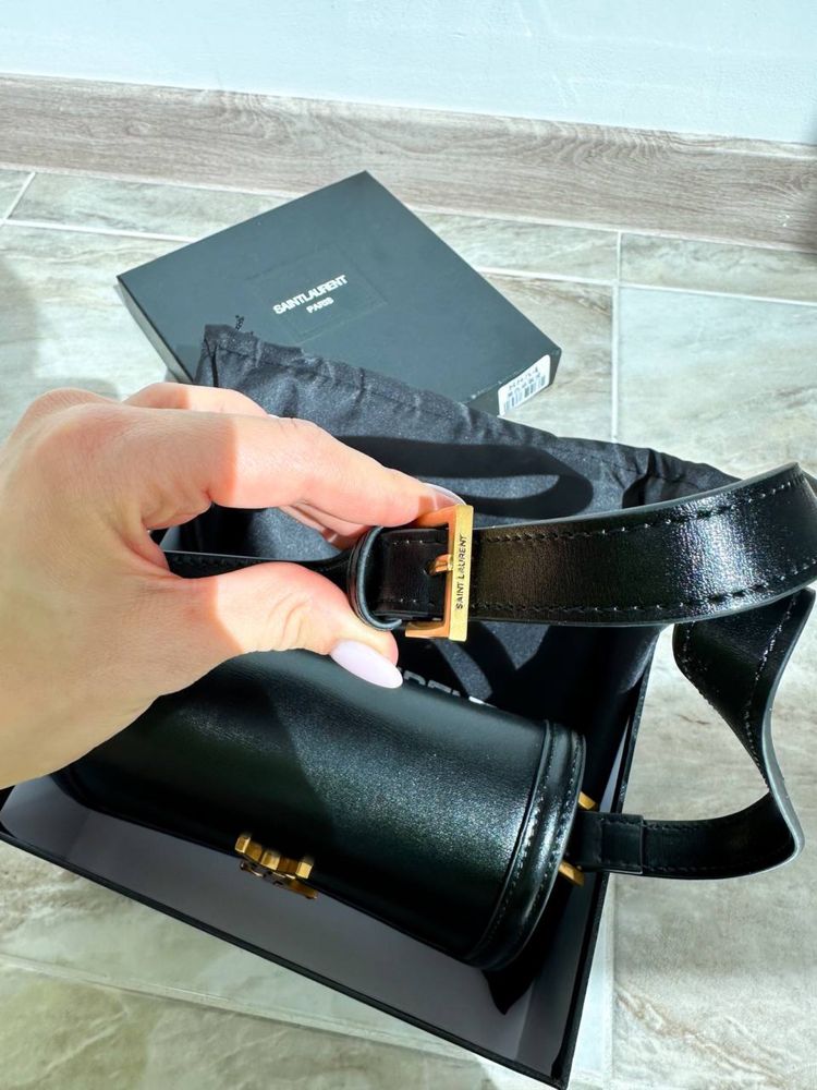 Жіноча сумка Ysl Solferino small 19cm,чорний колір,Lux шкіра/Живі фото