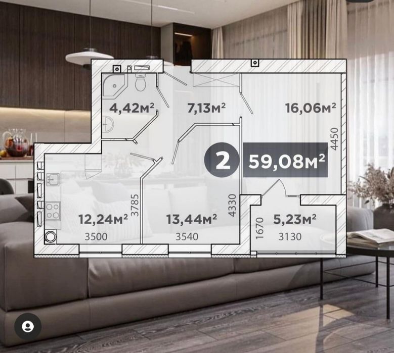 2 кімнатна квартира ЖК Урбан Хаус