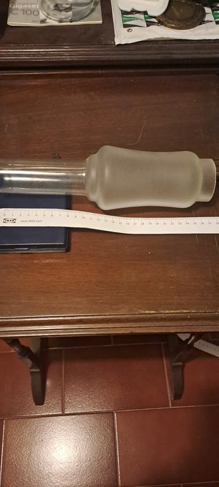 Par de Candeeiros de mesa de cabeceira anos 70 em vidro e metal