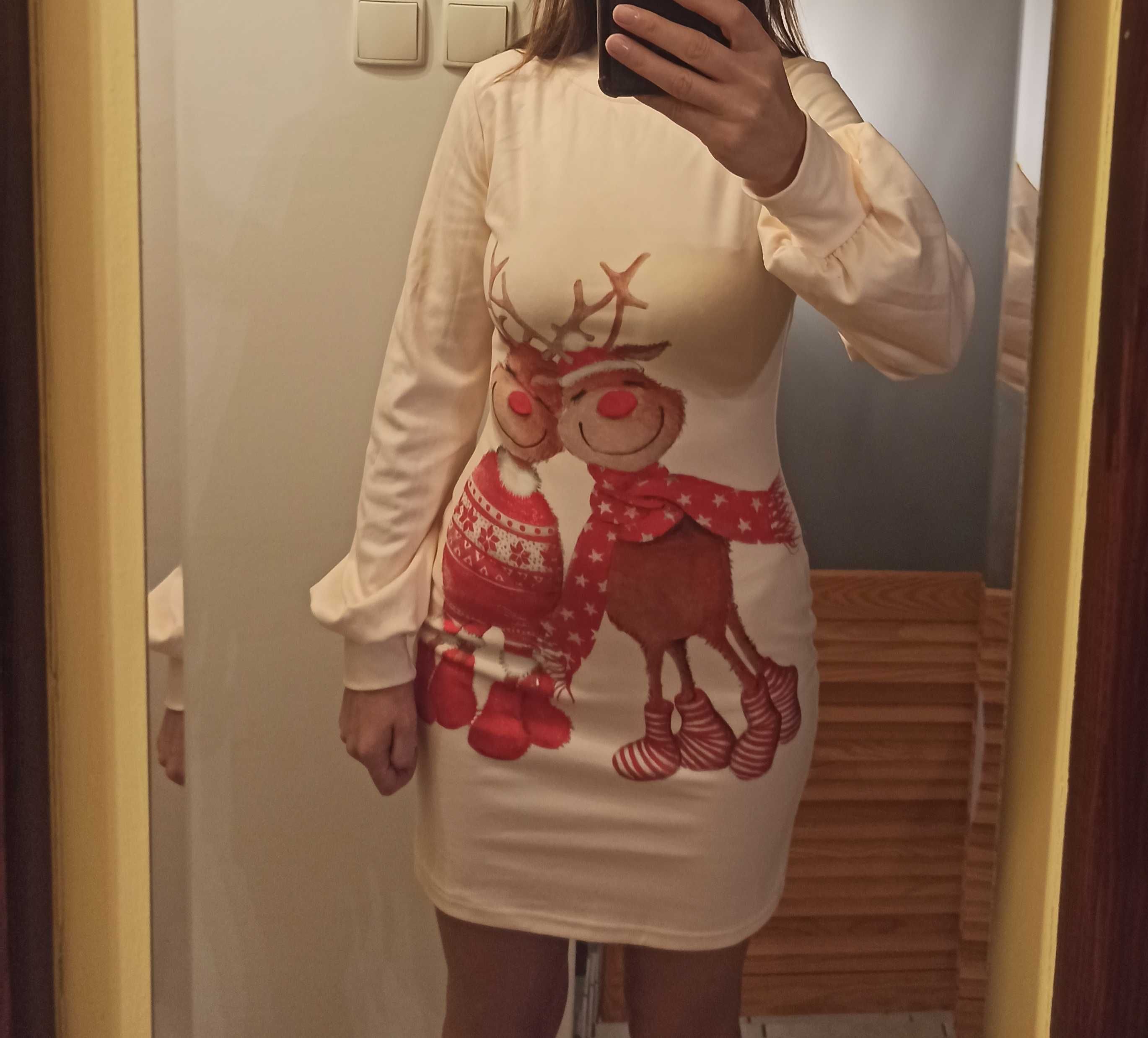 Sukienka zimowa renifer