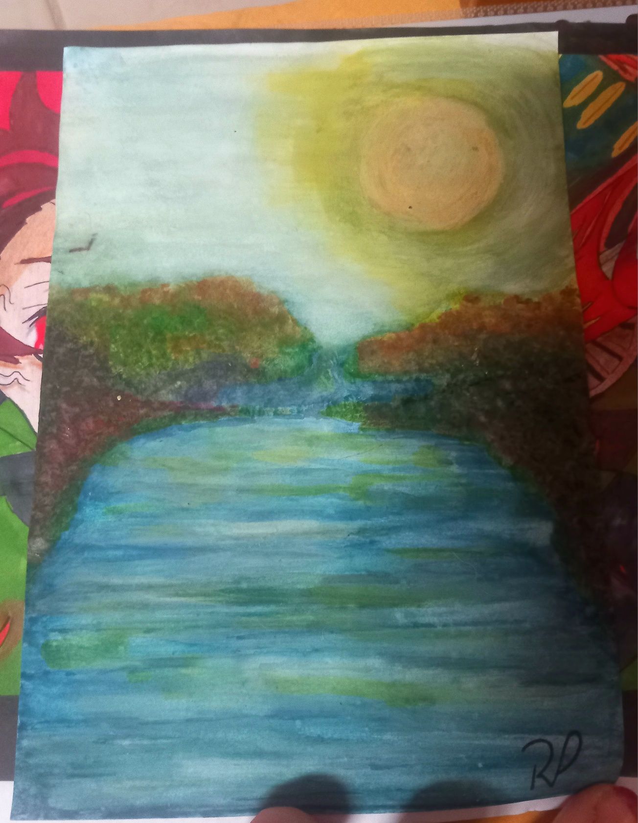 A luz - aguarela em tela 20x20