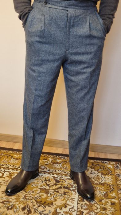 Eleganckie wełniane spodnie Partigiani Grey Flannel r48. na 170 cm