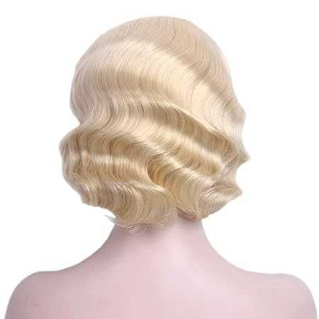 STfantasy Retro Blond Peruka Finger Wave w Stylu Lat 20