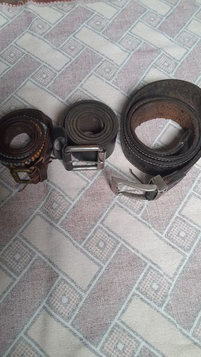 Ремені поясні. Шкіра та тканина.