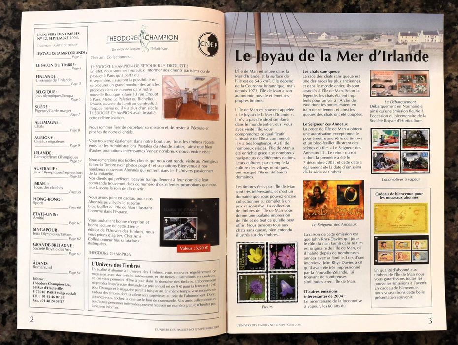Revista L'Univers des Timbres Nº 32 (Septembre 2004)
