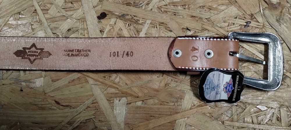 Stars & Stripes Pas Skórzany Kowbojski Country Western Pasek