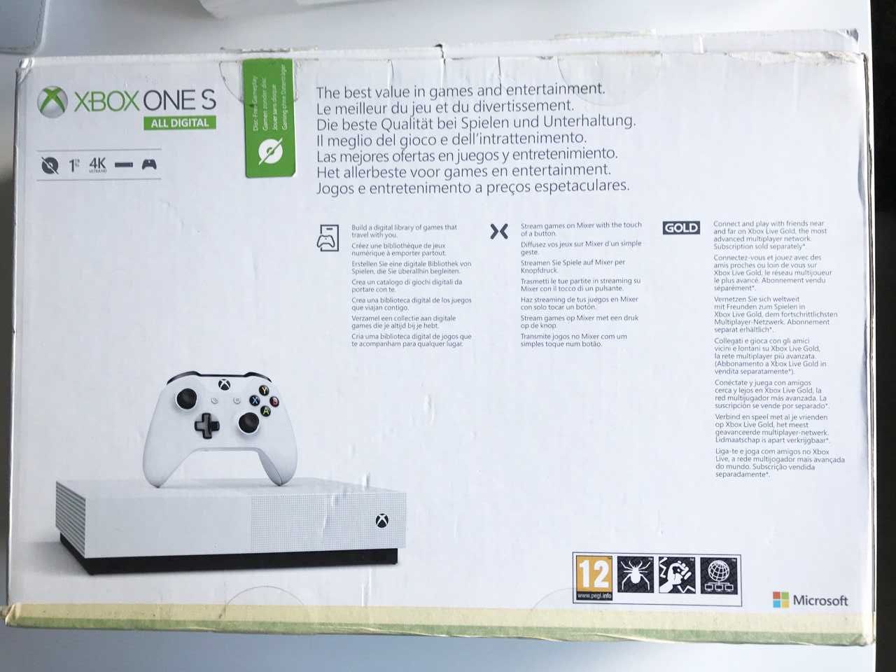 Xbox One S All Digital 1TB S/Comando - Excelente estado