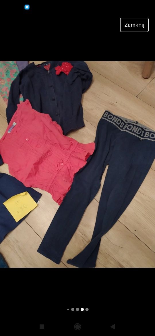 Zestaw ubrań dla dziewczynki paka r. 92 spodnie bluzki slodenki