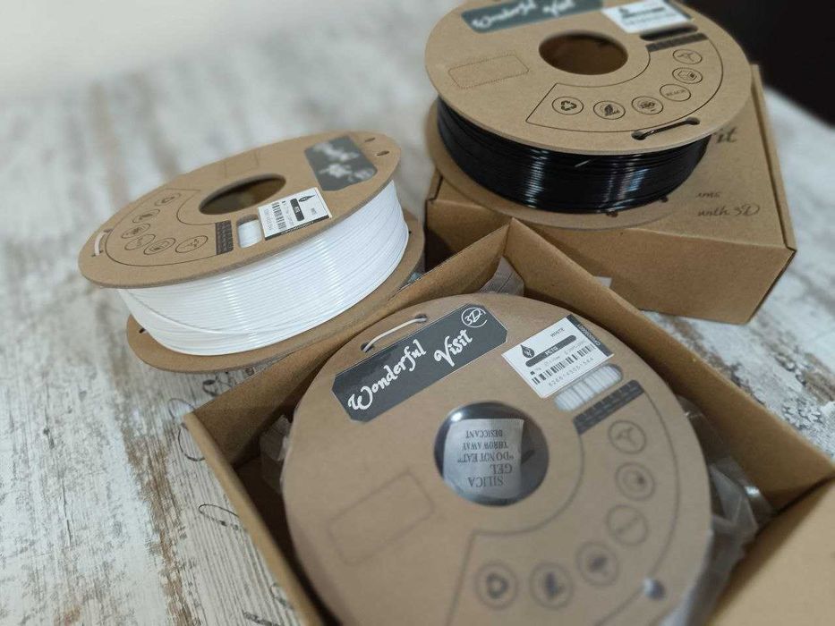Пластик для 3D друку  Plastic PETG 3д друк WHITE/BLACK Преміум якість