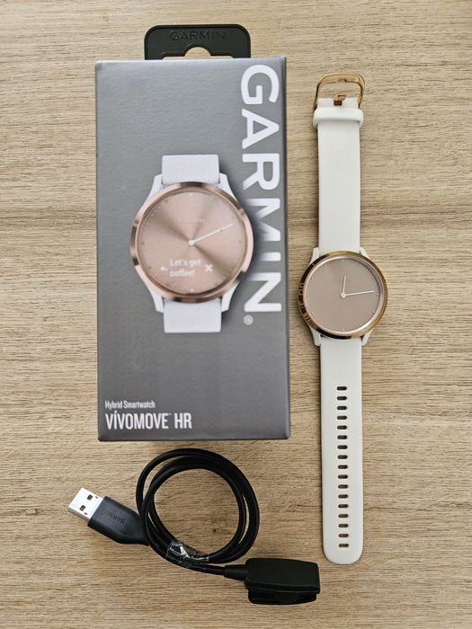 Smartwatch Garmin Vivomove HR 43mm biały 100% sprawny