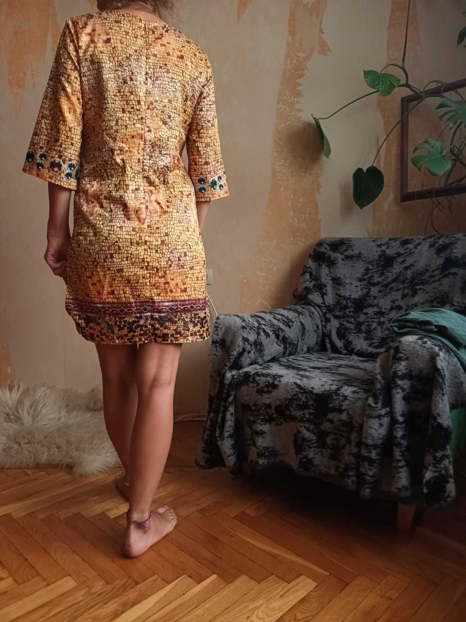 Tunika sukienka Złota w stylu Dolce Gabbana mosaic rozmiar M