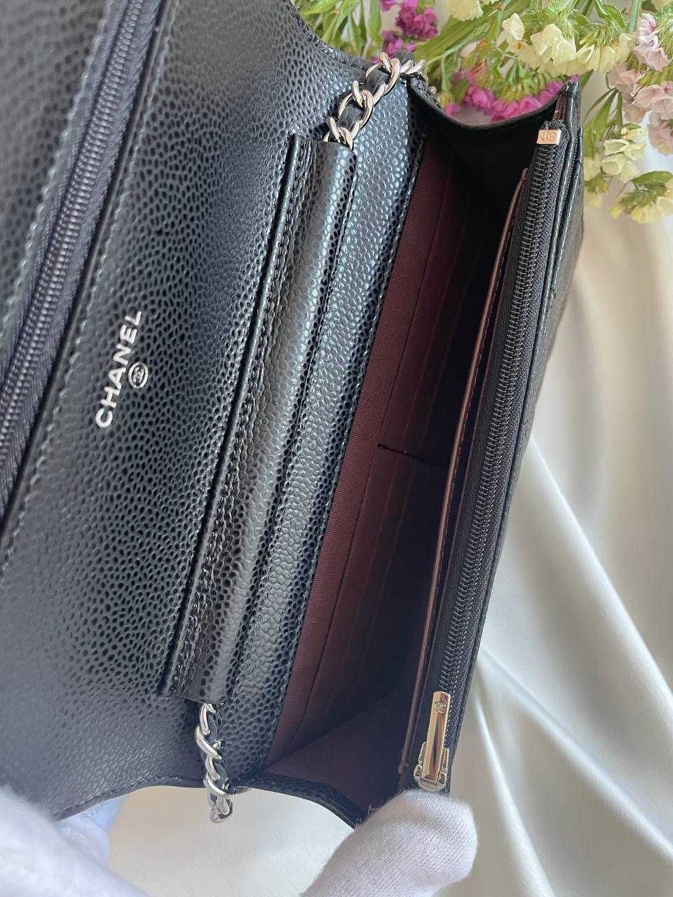Сумочка CHANEL caviar quilted wallet on chain woc black, оригинал
