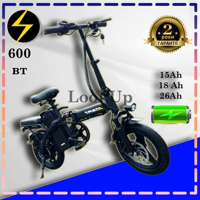 Електровелосипед ASKMY U15 чорний (48V 600W 18AH з сидінням та кошиком