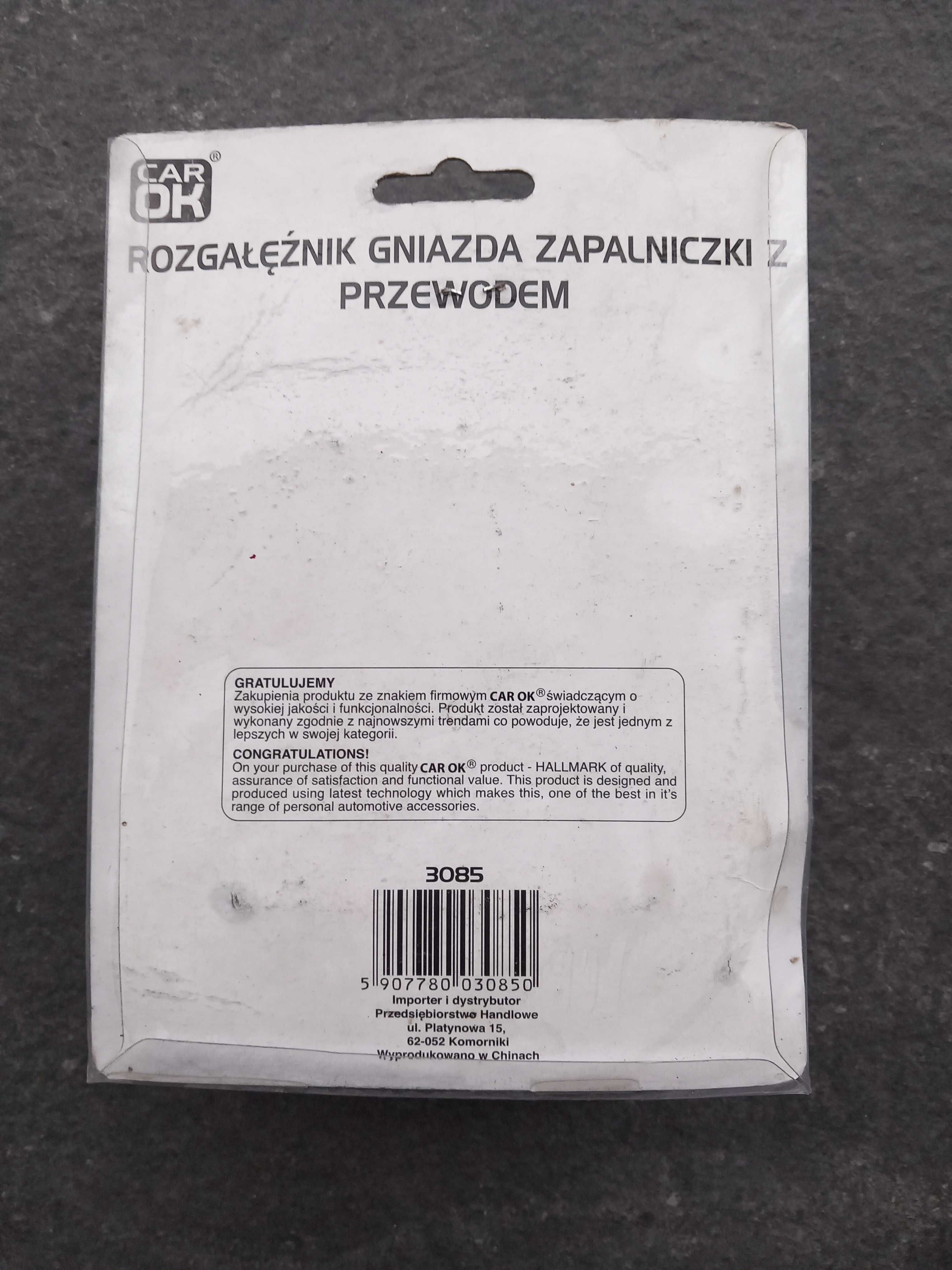 Rozgałężnik gniazda zapalniczki z przewodem