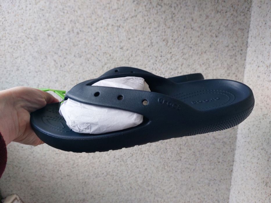 Чоловічі в'єтнамки шльопки crocs флипи сині m8 41-42