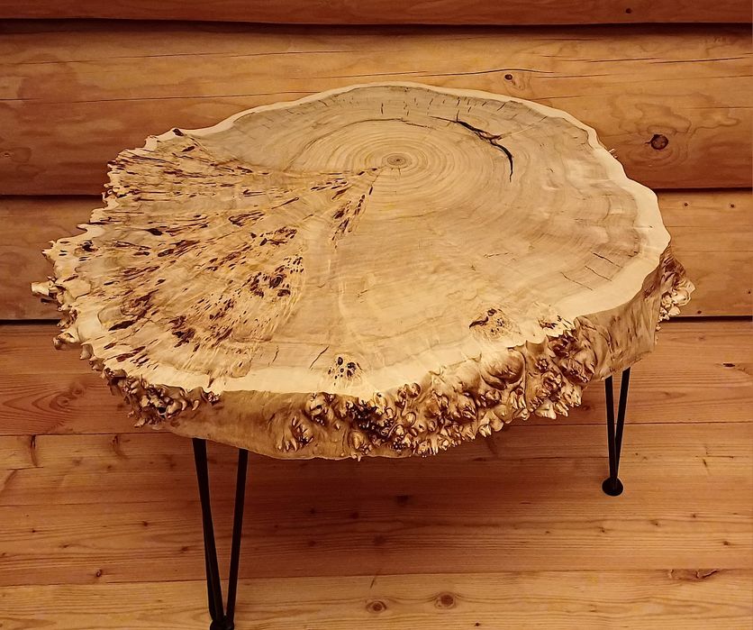 Stolik ręcznie wykonany topola czeczot