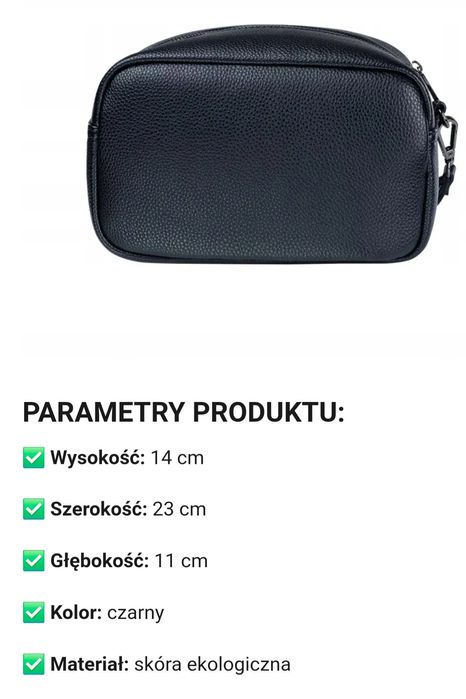 Czarna kosmetyczka Puccini z eko skóry, nowa