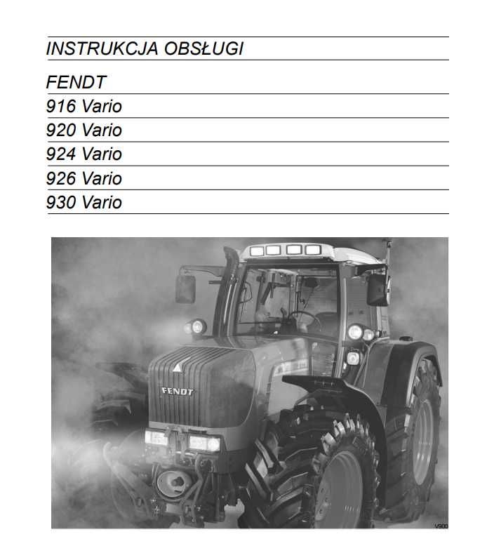 Instrukcja obsługi FENDT VARIO 916, 920, 924, 926, 930